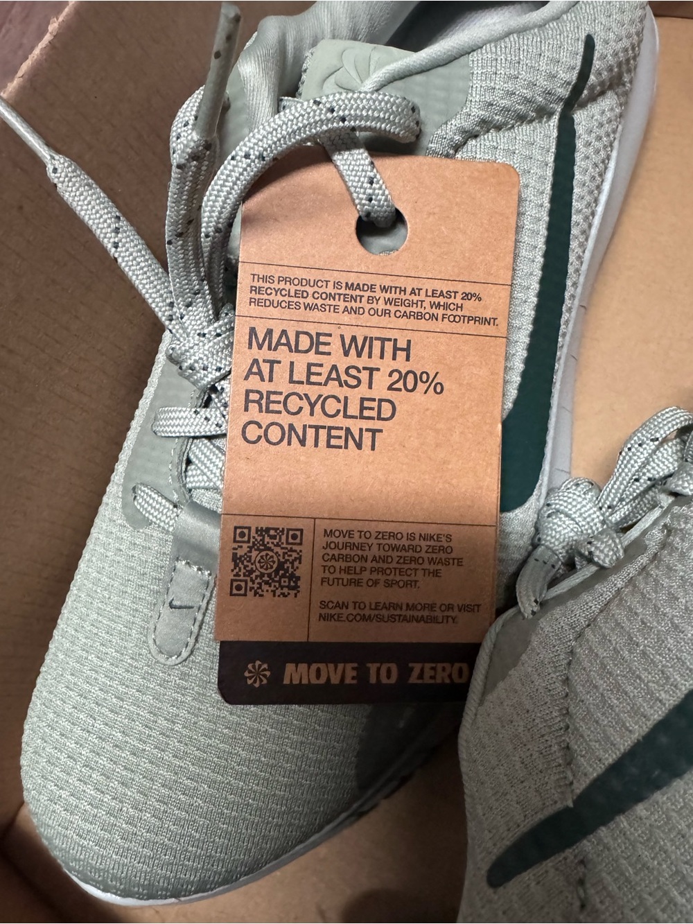 Nike Women's Flex Experience Run 12 in Sage and Dark Green - Picture 5 of 6